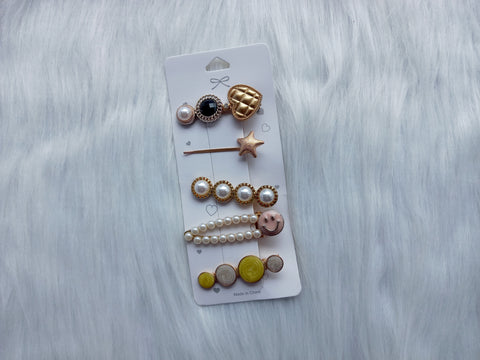 Korean Color & Pearl Pin (5pc)