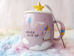 Unicorn themed Coffee Mug with Spoon