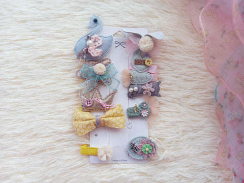 11 pc Clip Set Collection in Cloth