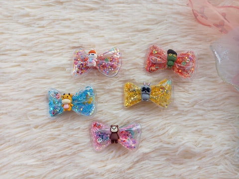 Bow type Hair Clip with Star Confetti - Kids