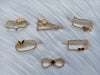 Stone Hair Pin with plain mini shapes - Gold