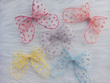 Bow Clip Colorful Heart Printed Fish Tail