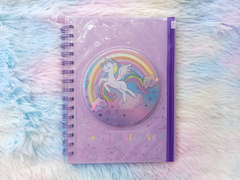 A5 Glitter Notebook with Pouch